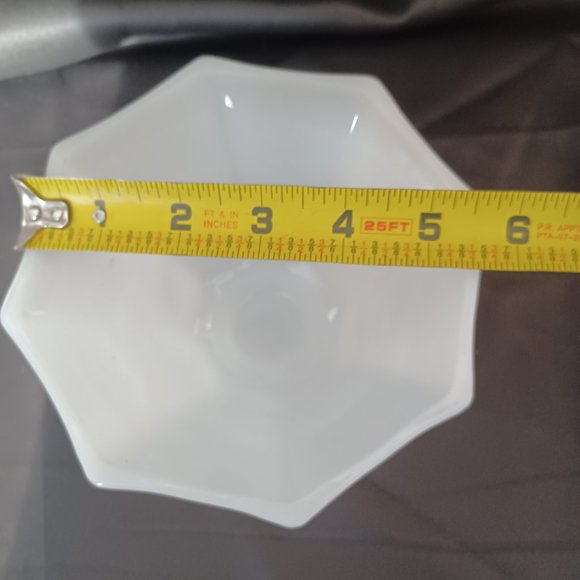Vintage Milk Glass /Footed /Octagon/ Pedestal Compote - Picture 5 of 13